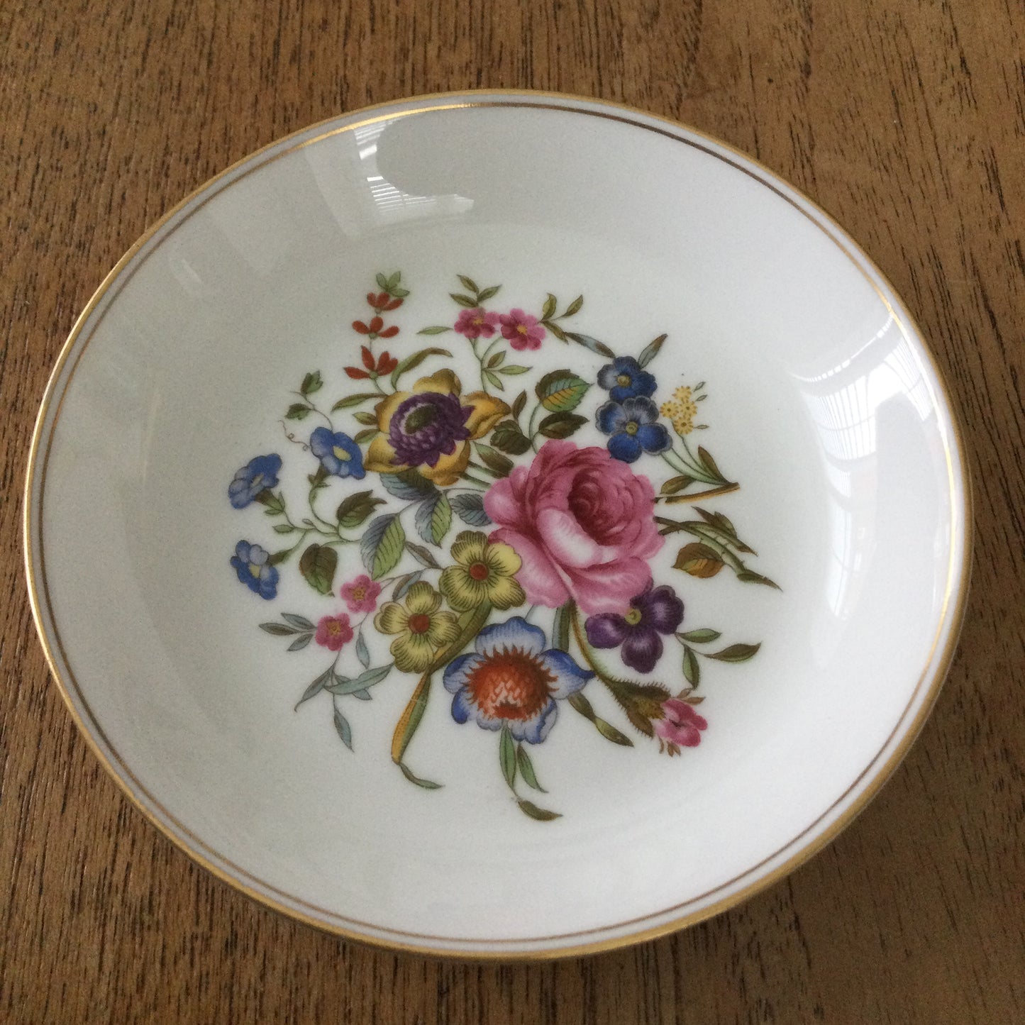 Vintage Royal Worcester Bone China 'Bournemouth' Design Pin/Trinket Dish. Pretty bright florals.