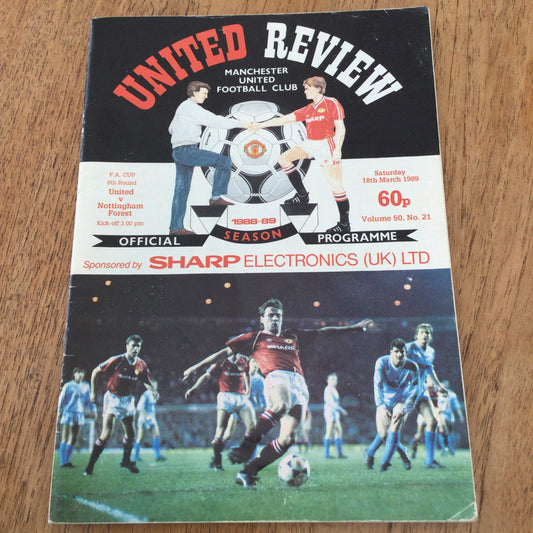Manchester United Man Utd v Nottingham Forest FA Cup 18/3/1989 Programme. Brian McClair cover