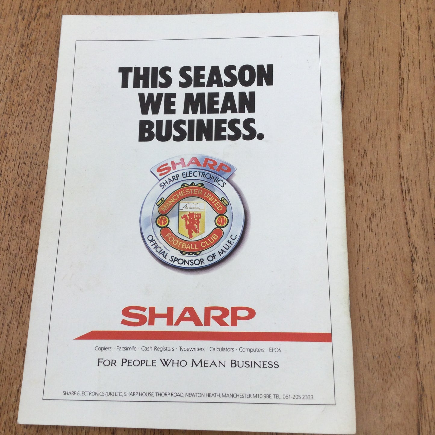 Manchester United Man Utd v Nottingham Forest FA Cup 18/3/1989 Programme. Brian McClair cover
