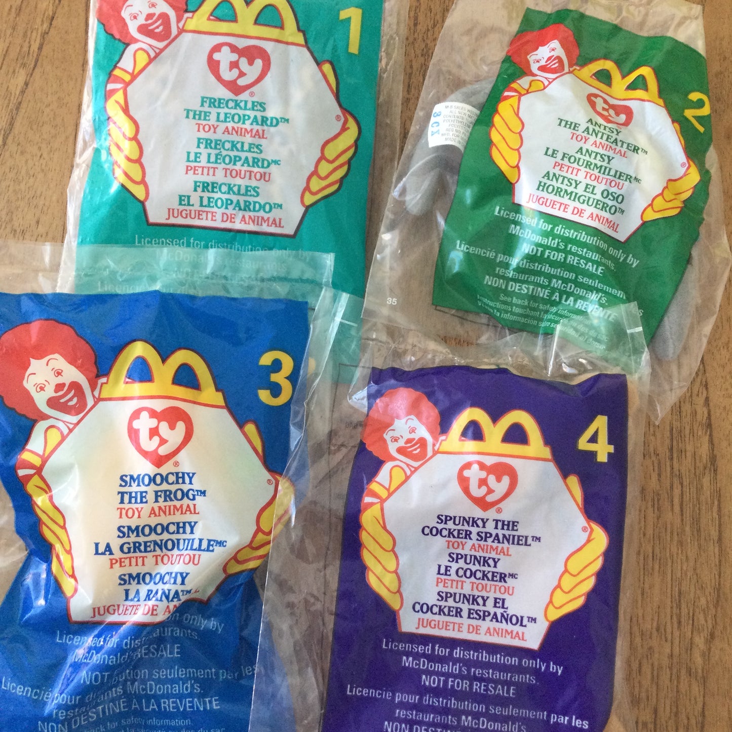Complete set of 12 1999 McDonalds Happy Meal Toys Ty Teenie Beanie Babies BNIB in original bags.