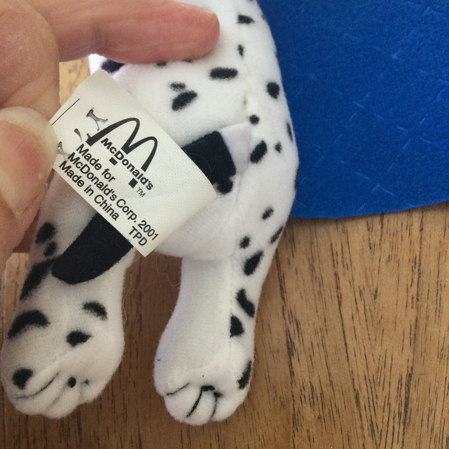 McDonalds Happy Meal toy. Dalmatian with blue mat. From 2001 202 Dalmatians Disney movie.