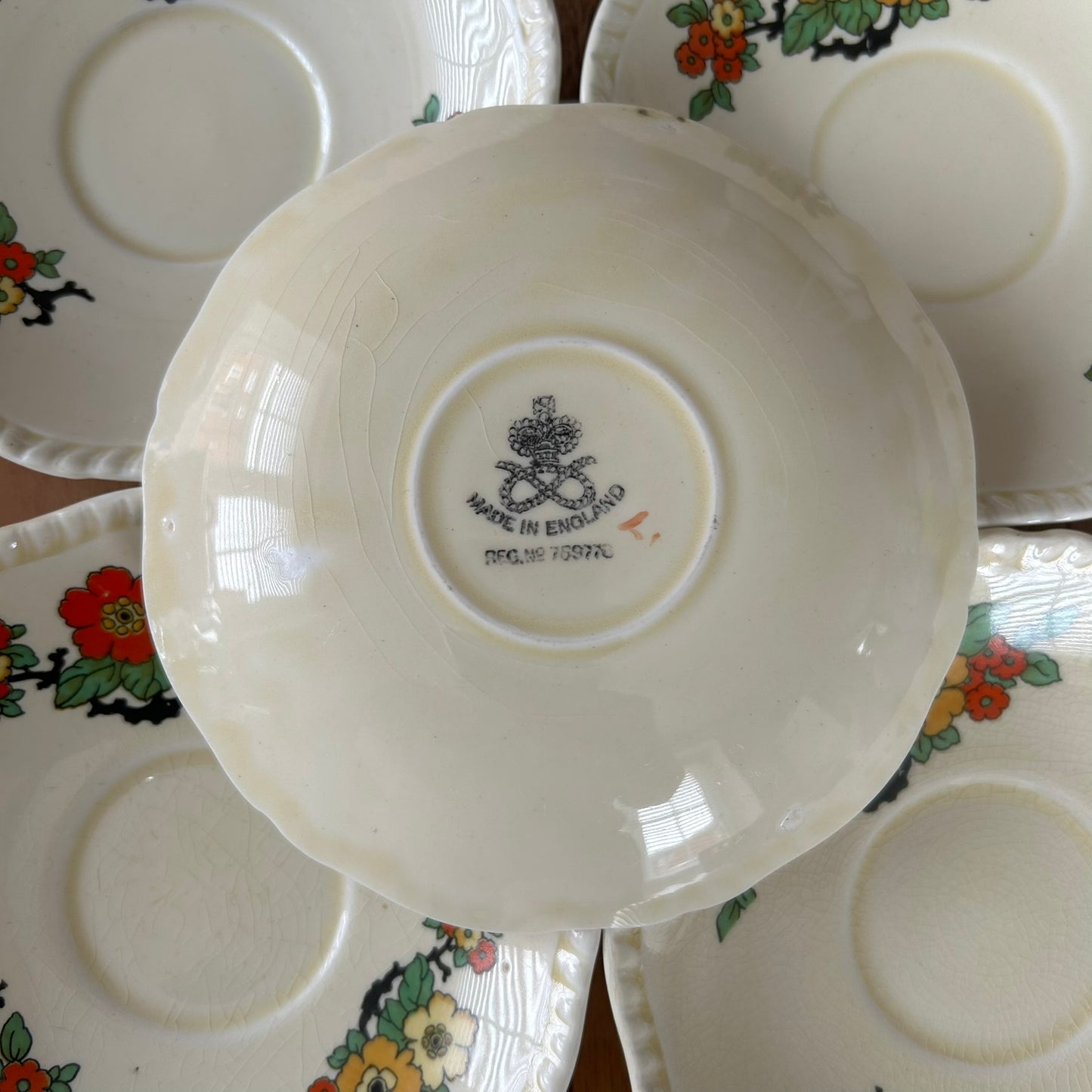 Vintage 1930s Art Deco Saucers - set of 5 – Royal Stafford – Marigold Floral Design