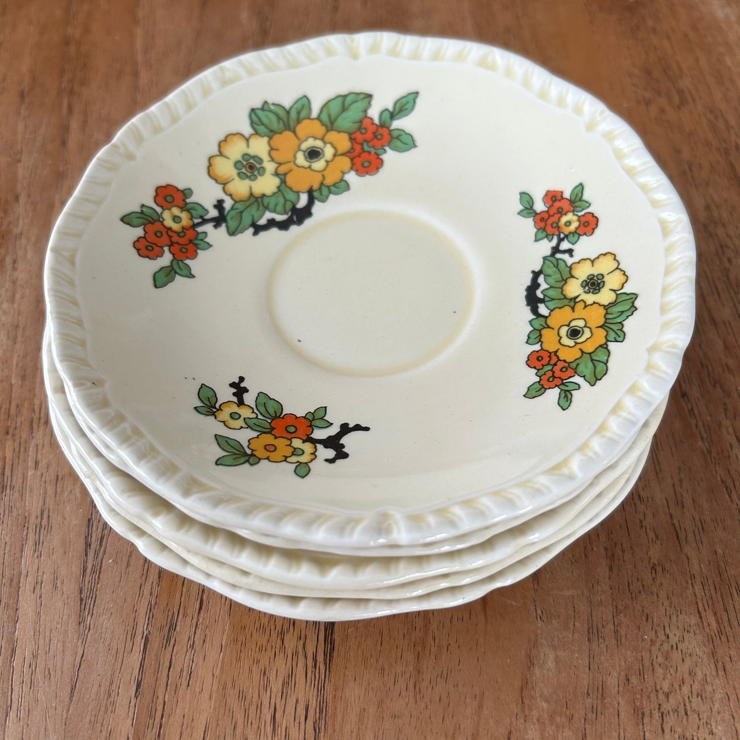 Vintage 1930s Art Deco Saucers - set of 5 – Royal Stafford – Marigold Floral Design