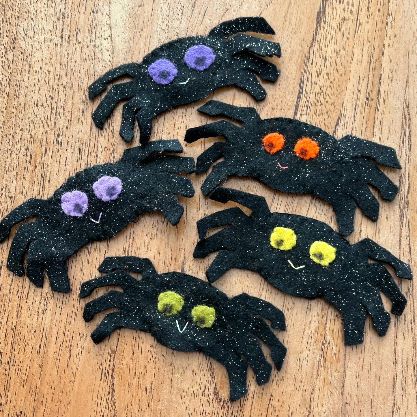 Set of 5 Felt Finger Puppets - Incey Wincey Spider - Great for a singalong prop.