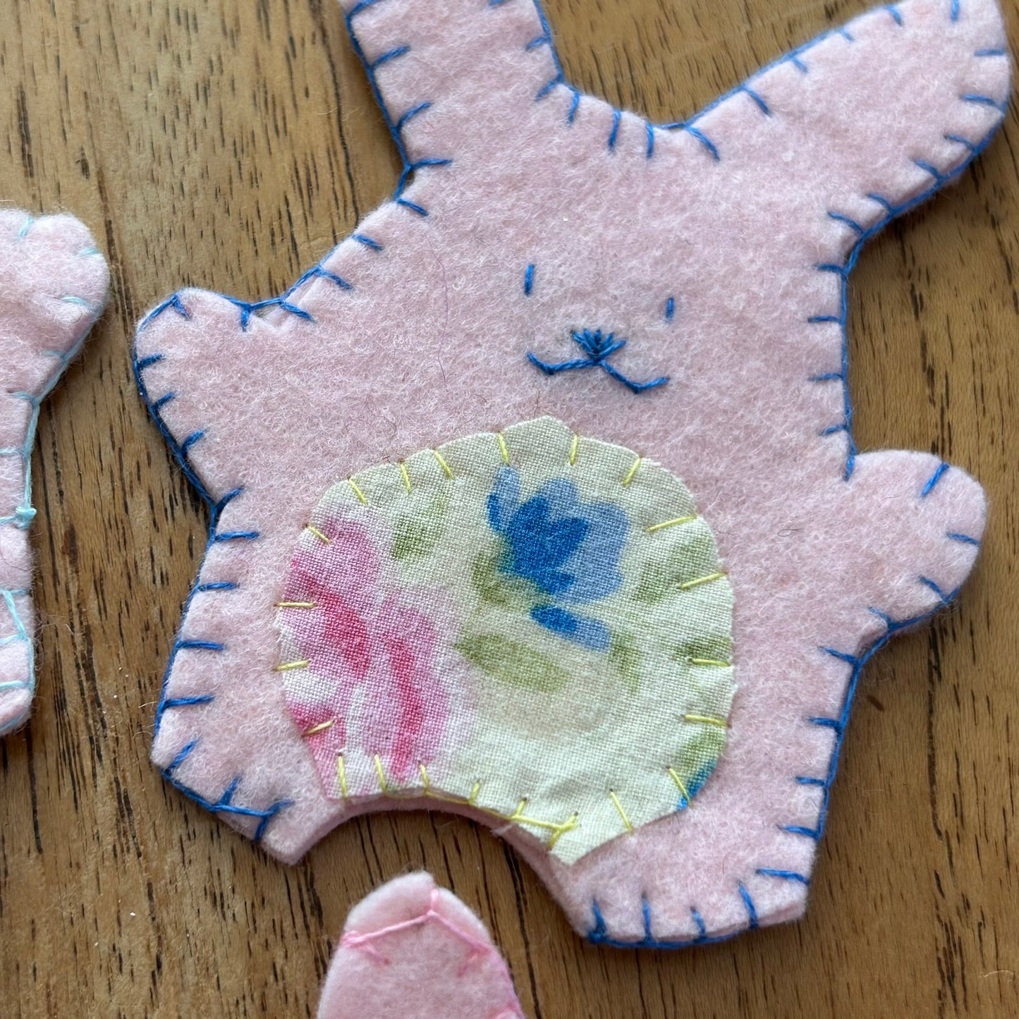 Set of 4 Hand Made Easter Bunny Felt Finger Puppets. Kids Easter Gift / Travel Toys