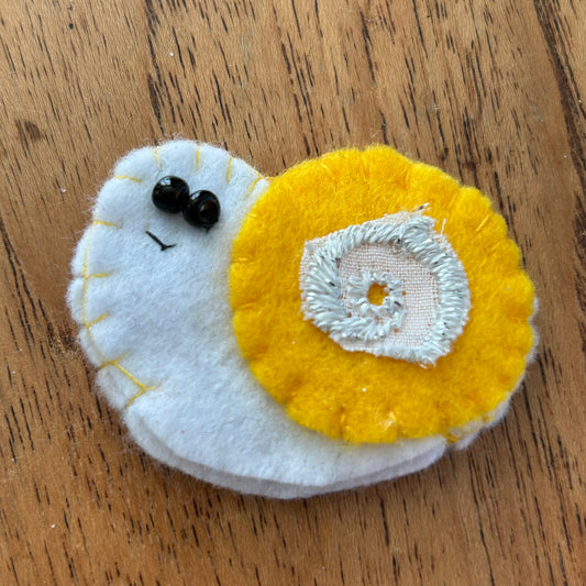 Cute Smiley Snail Felt Finger Puppet. Handmade In UK. Springtime / garden themed puppet