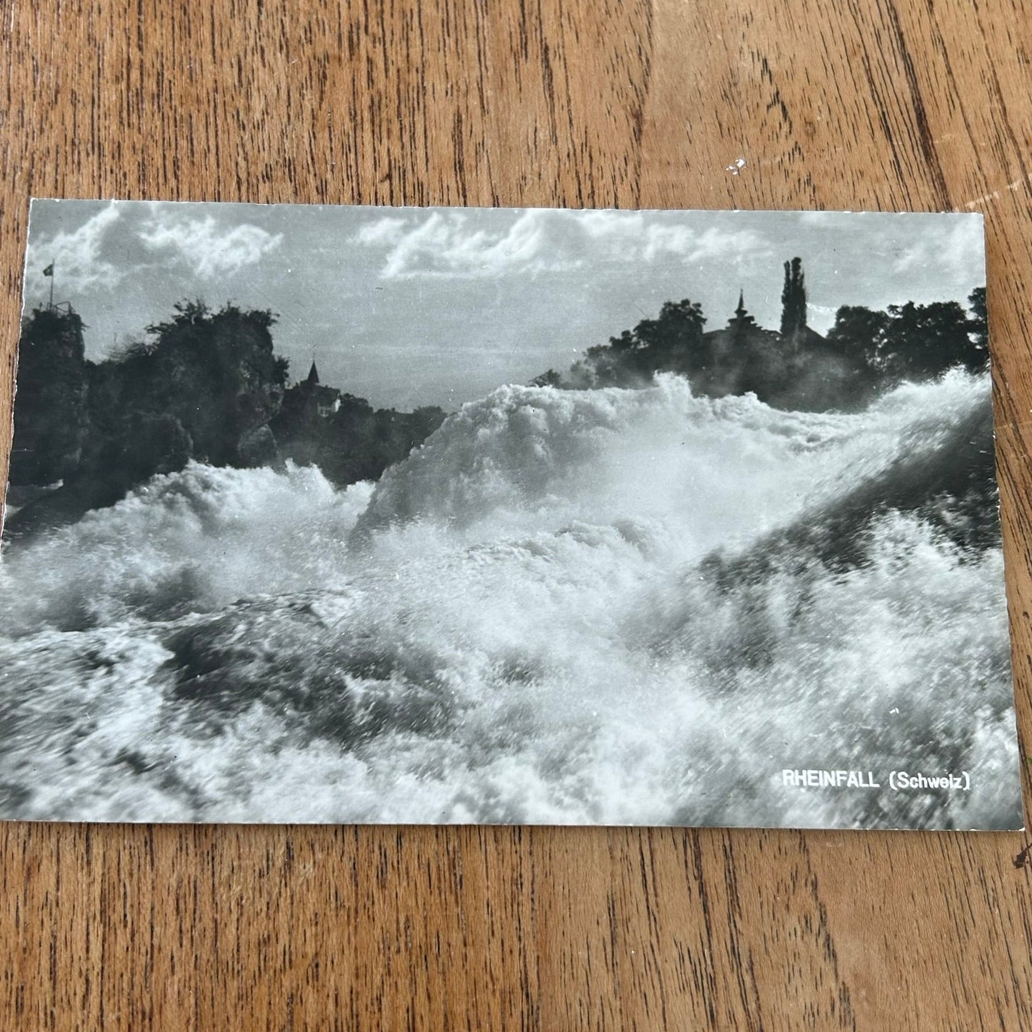 Vintage Postcard 1930s - SWITZERLAND - Rheinfall Rhein Falls - Black and white