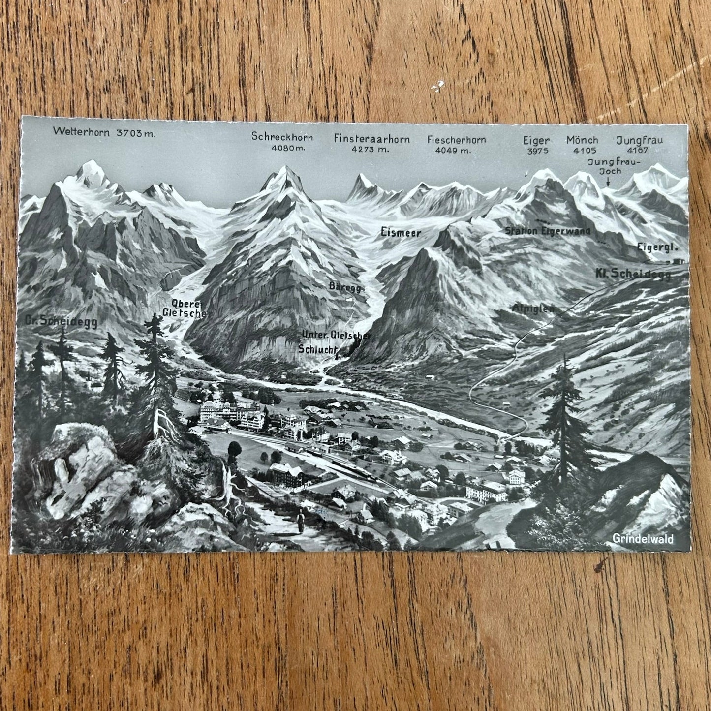 Vintage Postcard 1930s - SWITZERLAND - Grindelwald - Black and white