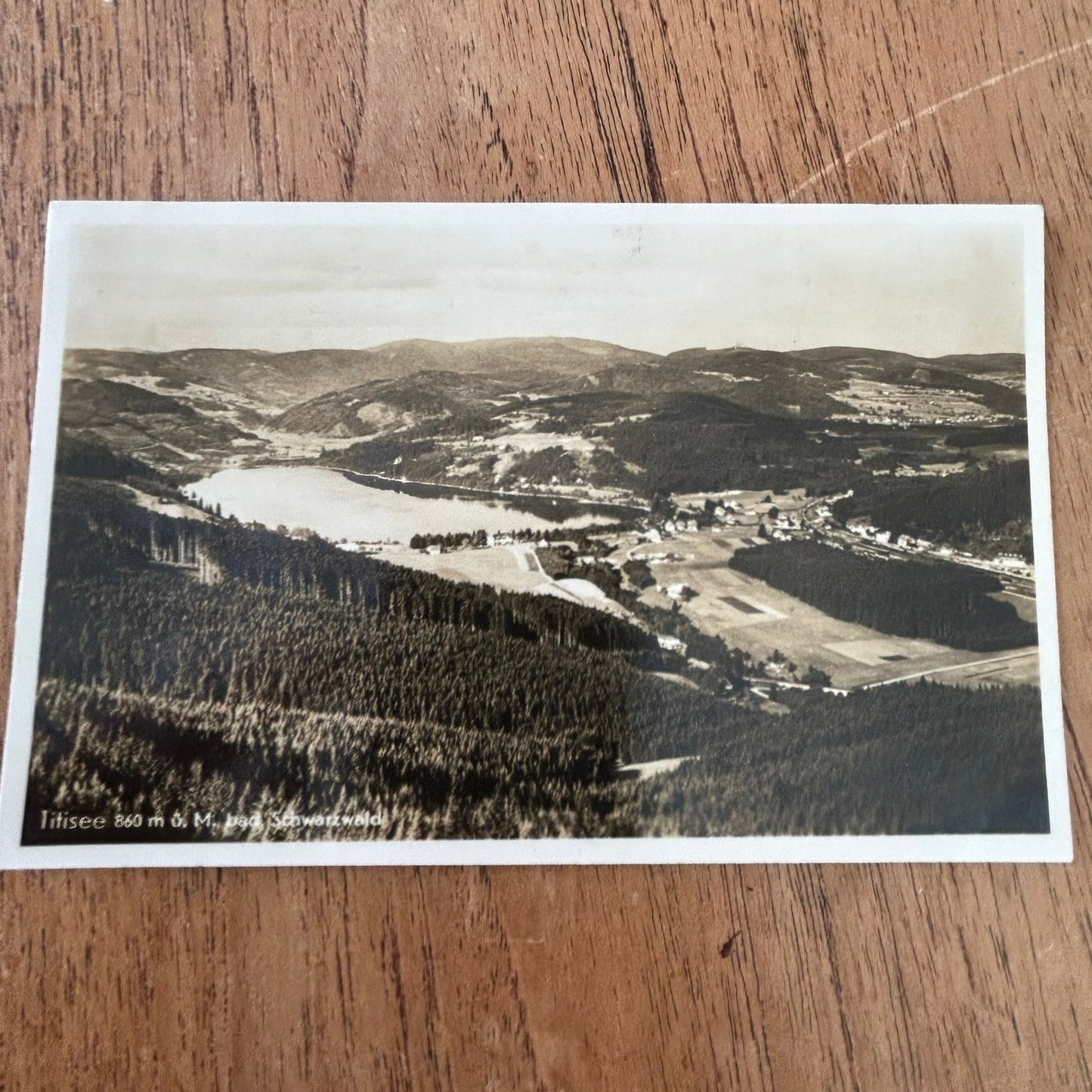Vintage postcard - GERMANY - Titisee - Black Forest - Schwarzwald - Lake and mountains - Black and white