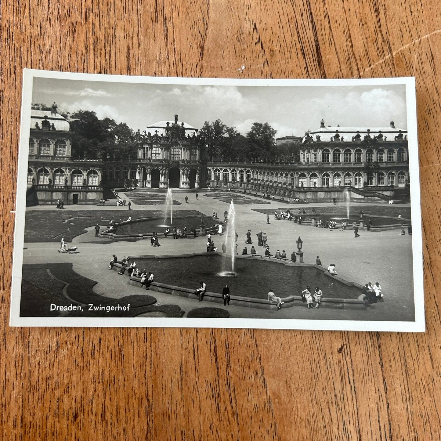 Vintage postcard 1920s / 1930s - GERMANY - Dresden - Zwingerhof - Zwinger Palace - Fountains - Black and white