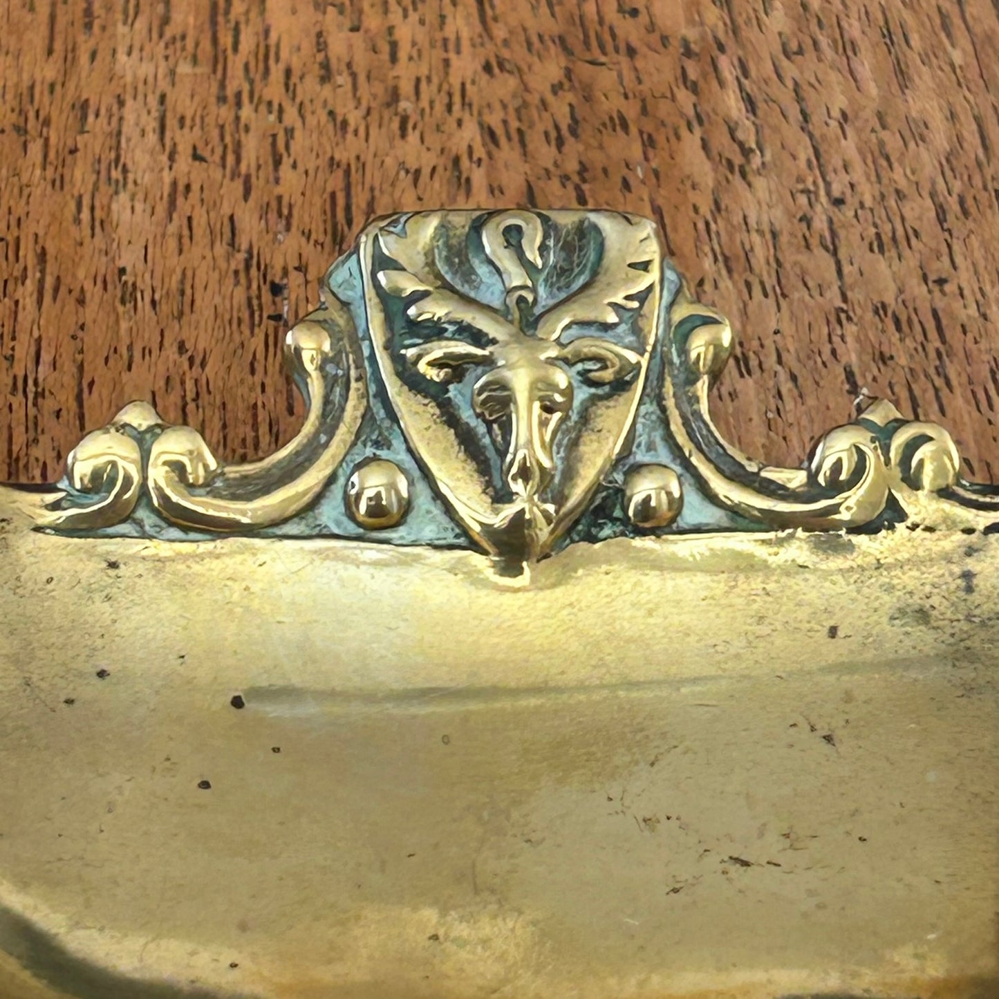 Solid Brass ‘Souvenir of Buckfast Abbey’ Pin Dish / Trinket Tray – Stag’s Head Design - Aged Patina