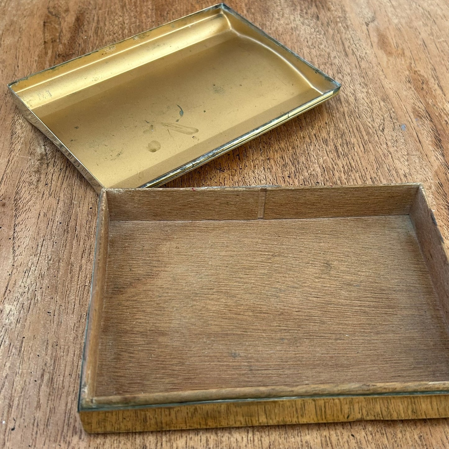 Art Deco Brass 'State Express' Cigarette Box – Decorative Jewellery Stash / Memento Box - Made In England