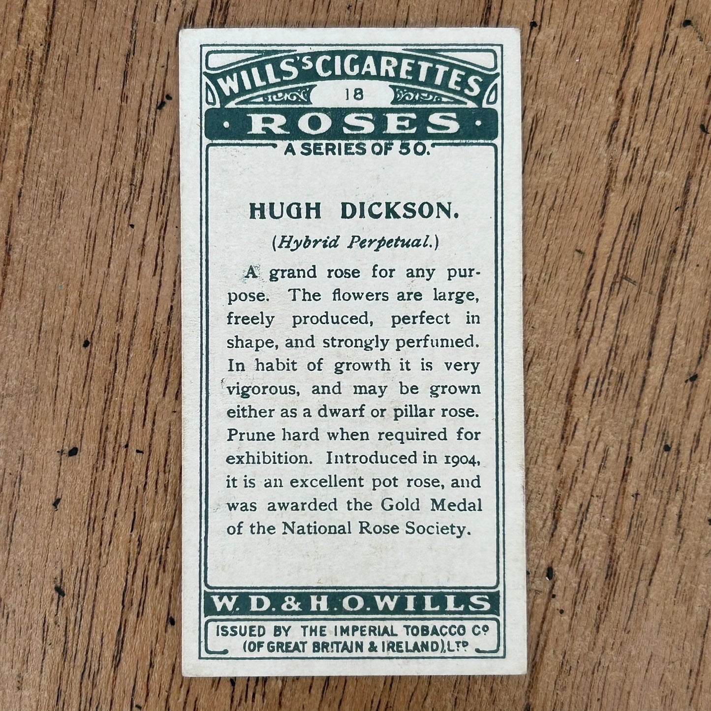 ROSES 1926 Wills Cigarette Cards - vintage rose pictures - sold individually
