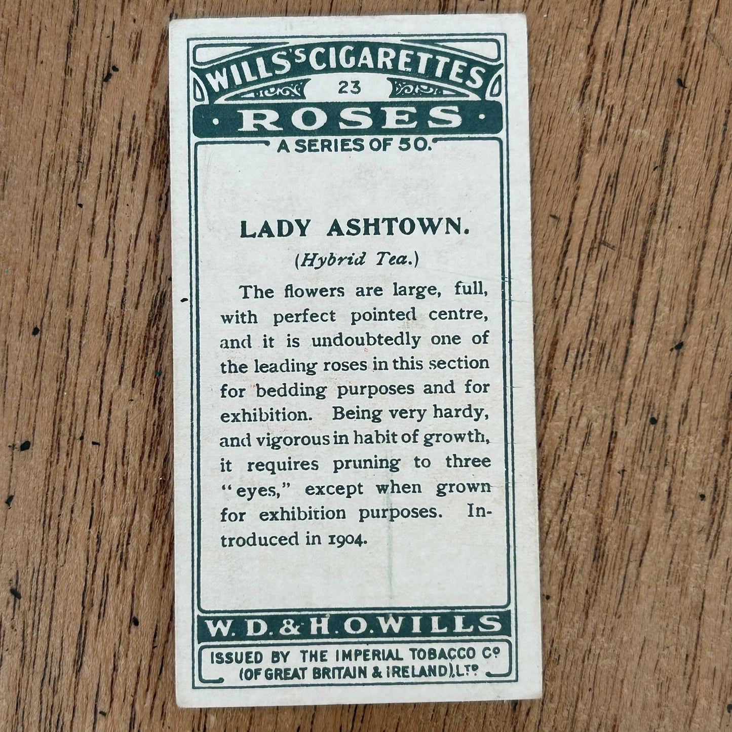 ROSES 1926 Wills Cigarette Cards - vintage rose pictures - sold individually