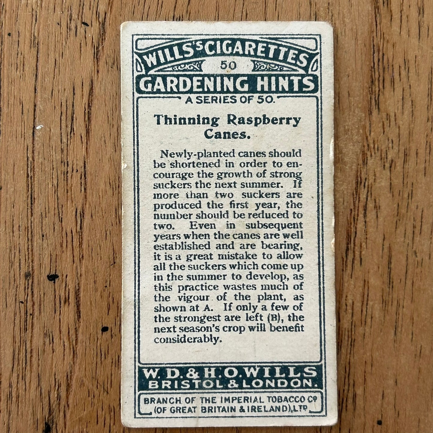 Wills Cigarette Cards GARDENING HINTS 1938. Sold individually so take your pick.