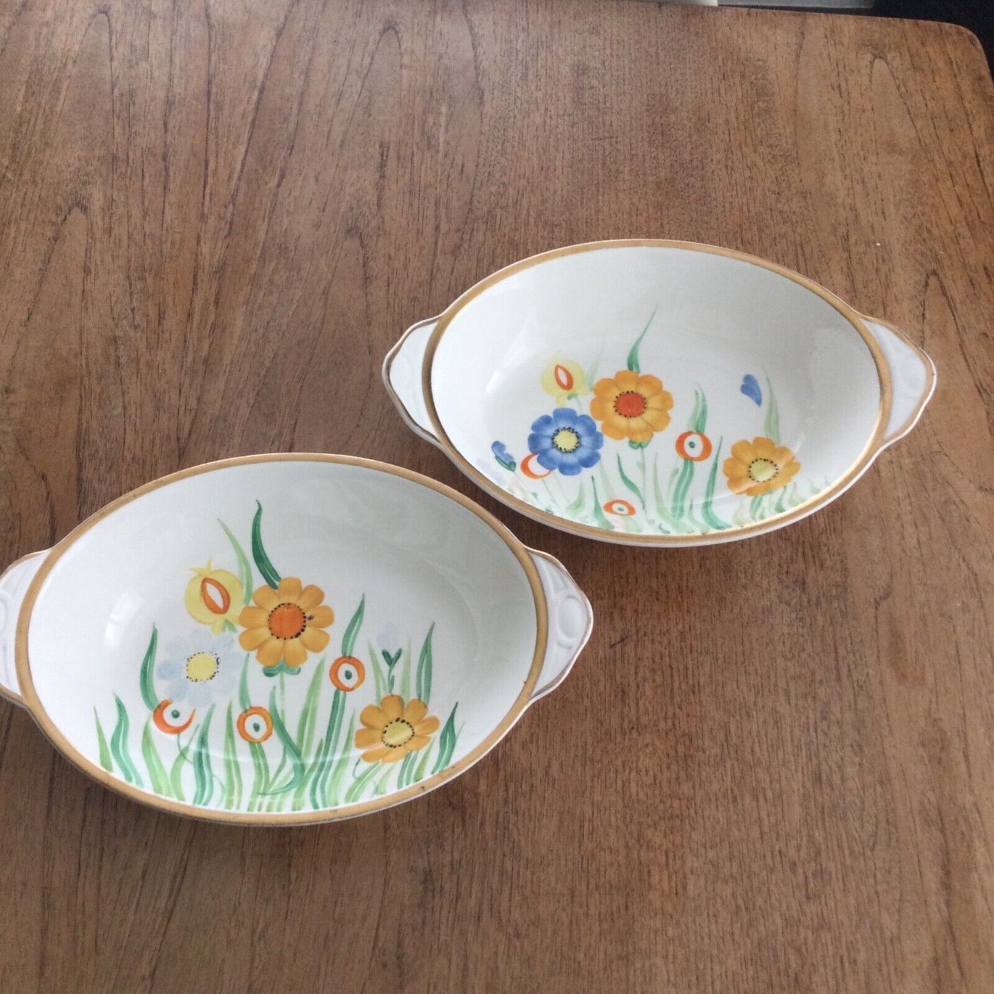 Grays Pottery Summertime 8586 Oval Serving Dishes Bowls x 2 Dorothy Tomes?