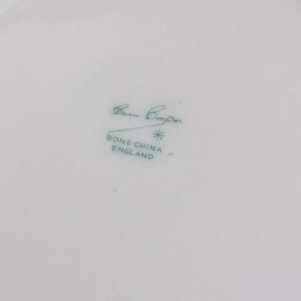 Susie Cooper ‘Fragrance’ Cake Plate Round with handle shapes. Floral rose ferns