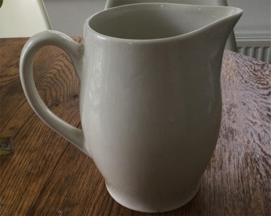 VINTAGE RETRO Simple White Jug / Pitcher. Country Kitchen Decor Farmhouse.