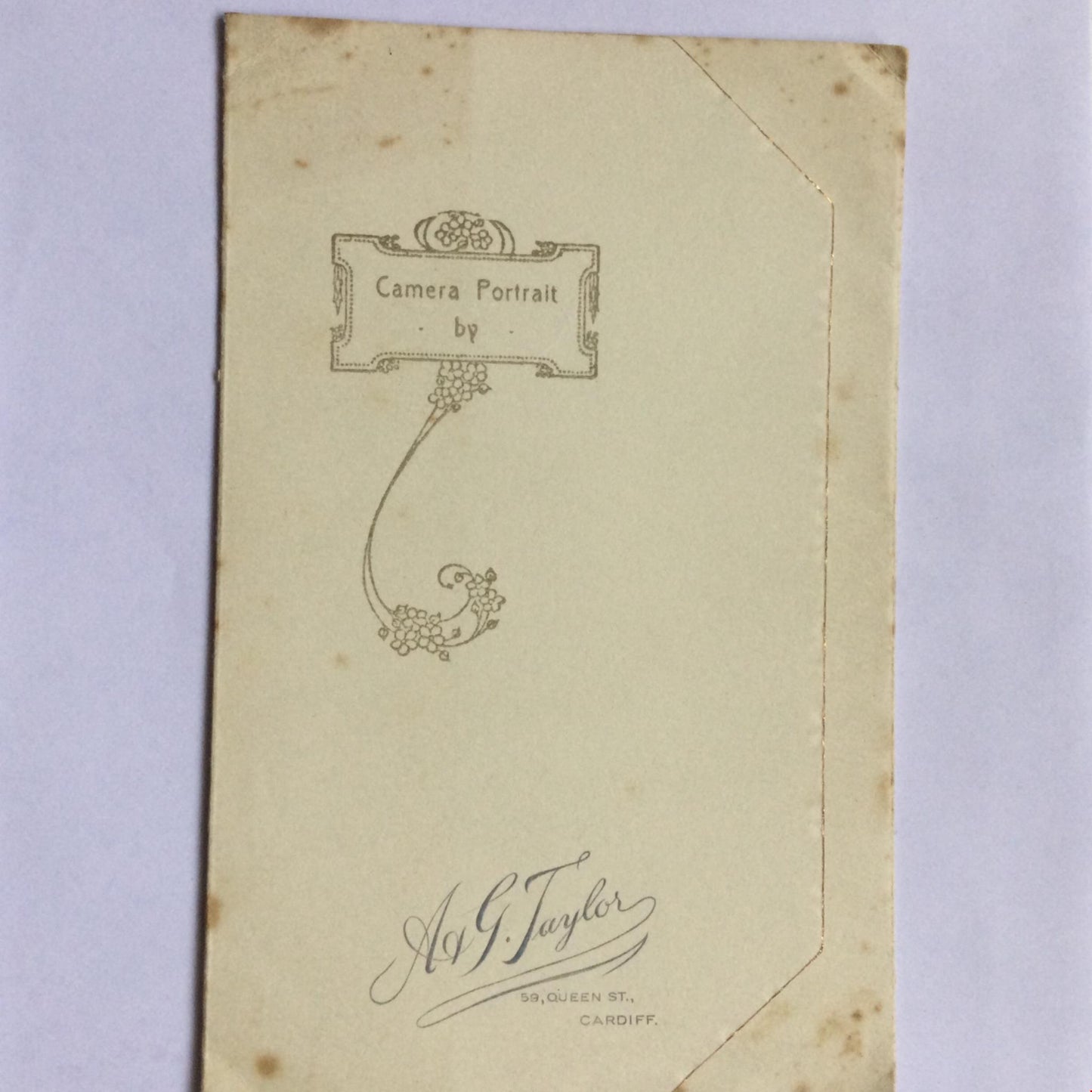 Empty Vintage Photo Wallet from A & G Taylor 59 Queen St Cardiff Ephemera