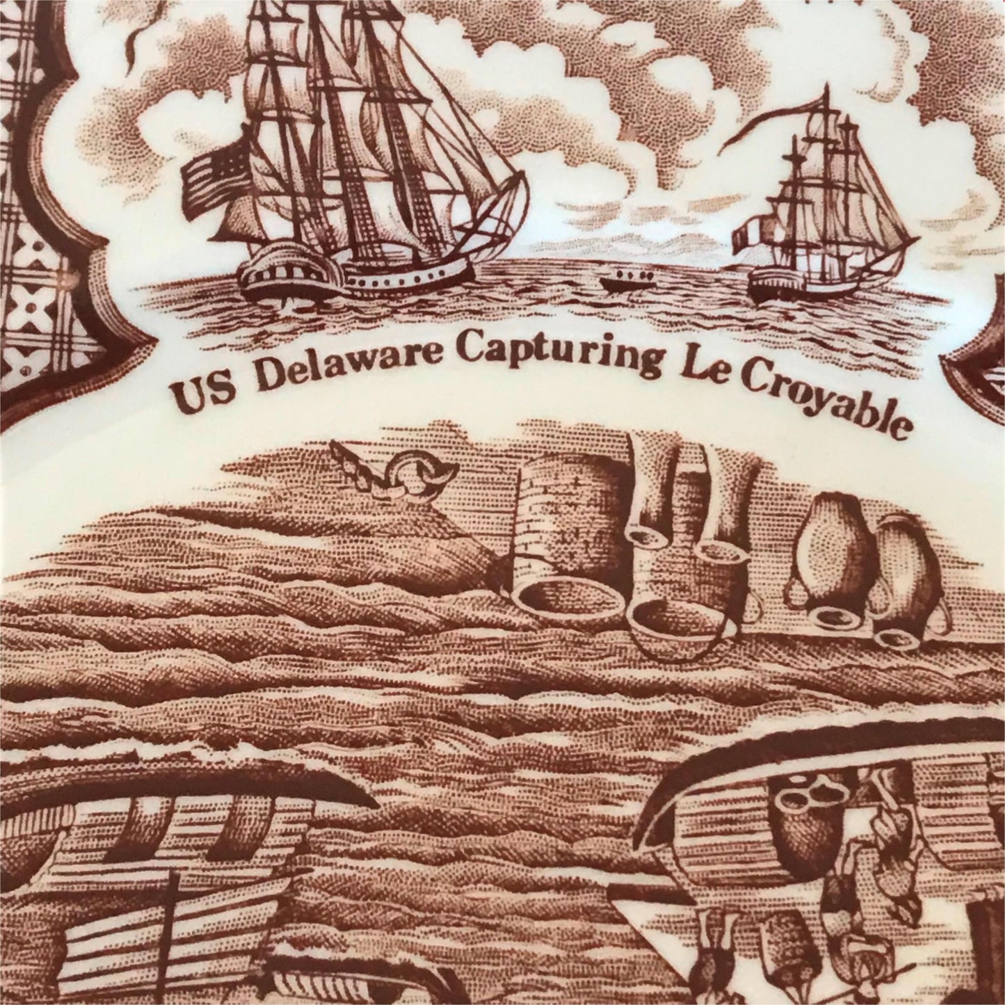 Alfred Meakin retro 1970s set of 4 9” saladplates Fair Winds brown China America