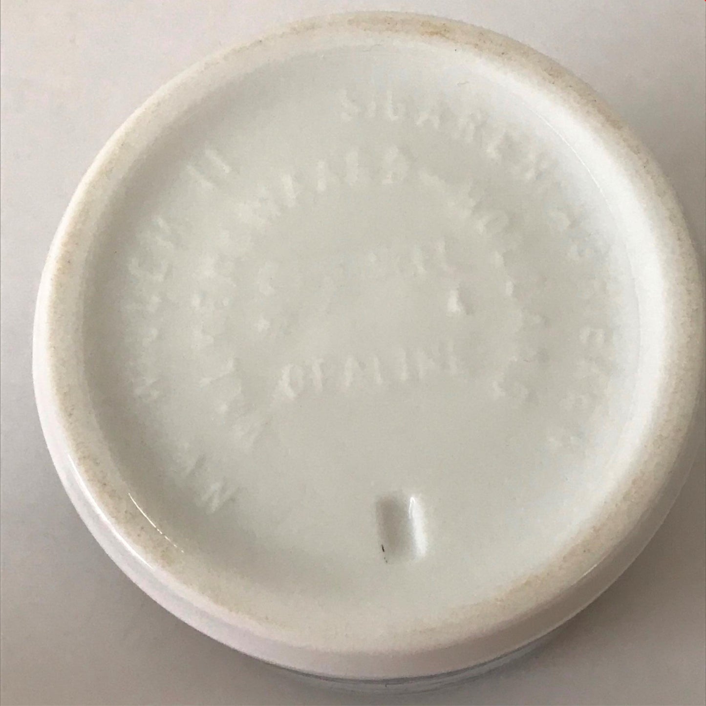 Vintage Opaline White Glass Dutch Delft Blue Storage Jar Canister Storage Jar. Windmill design.