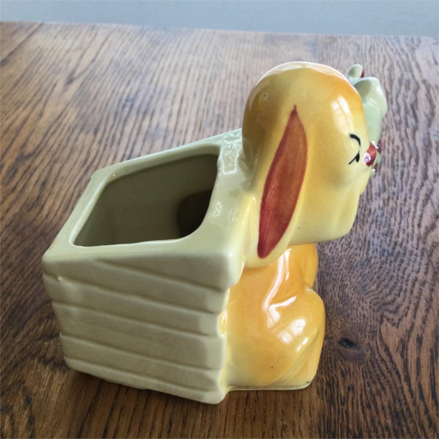 Retro Ceramic Hound Pekingese Shih-Tzu Dogs Planter #611 Vase 1950s American