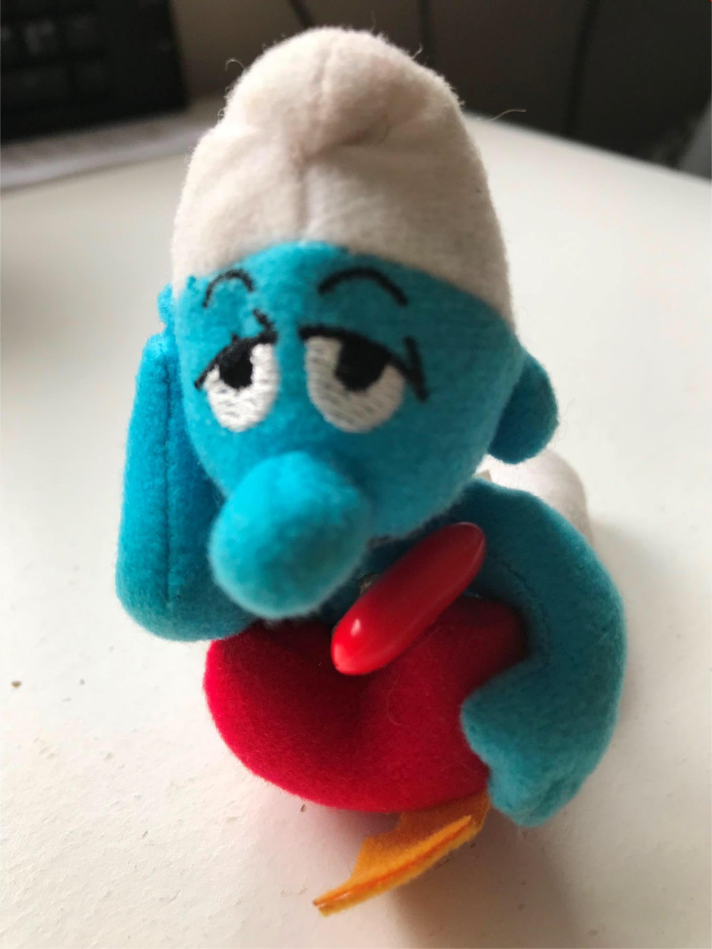 McDonald’s collectable SMURF TOY FEB 2/2000 VALENTINES - Pull string & hé moves
