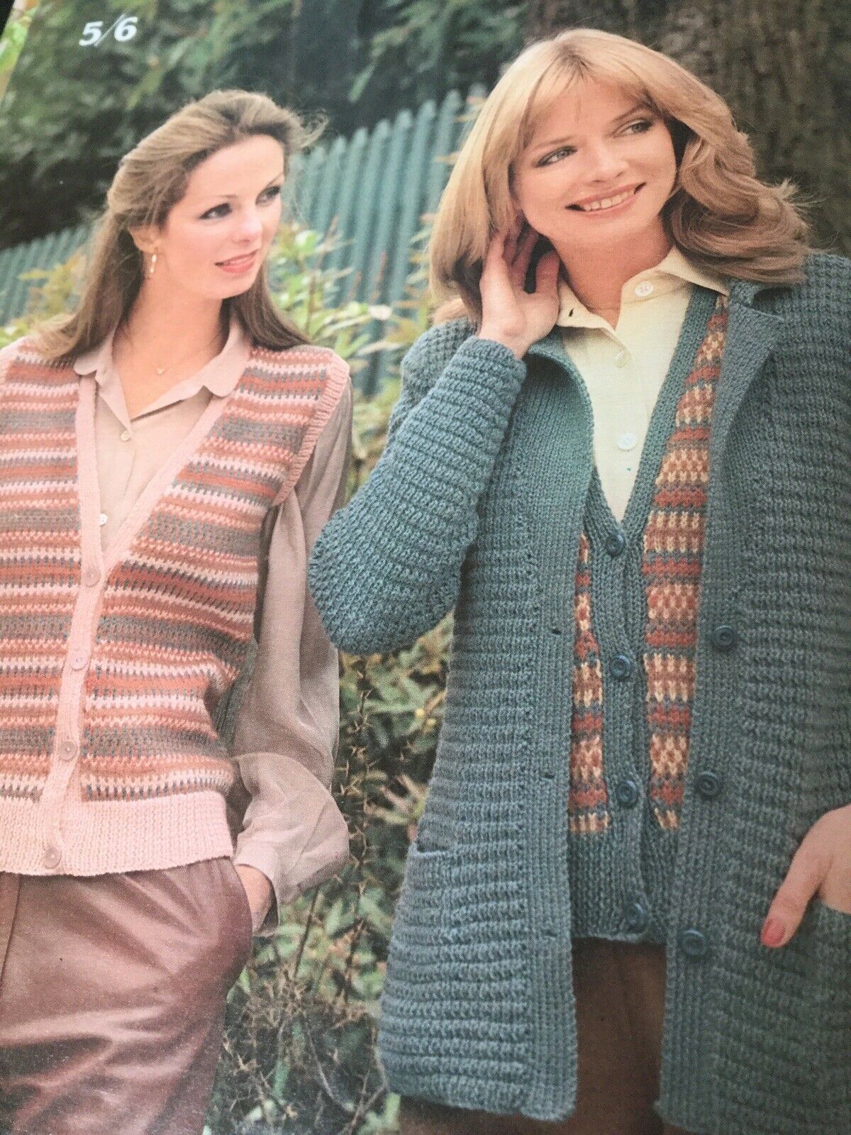 Vintage 1970s Falcon Knitting Pattern Booklet. Womens Dress, Cardigan, Jumper, Waistcoat