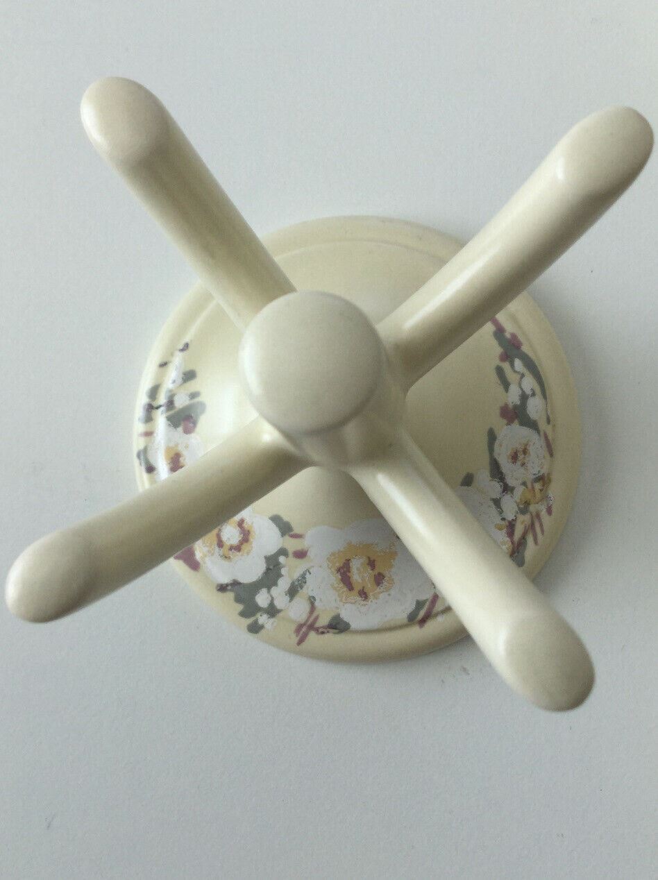 Vintage 1980s Vanity Set Hornsea Trinket Bowls & Ring Holder Dressing table set cream white green pastels