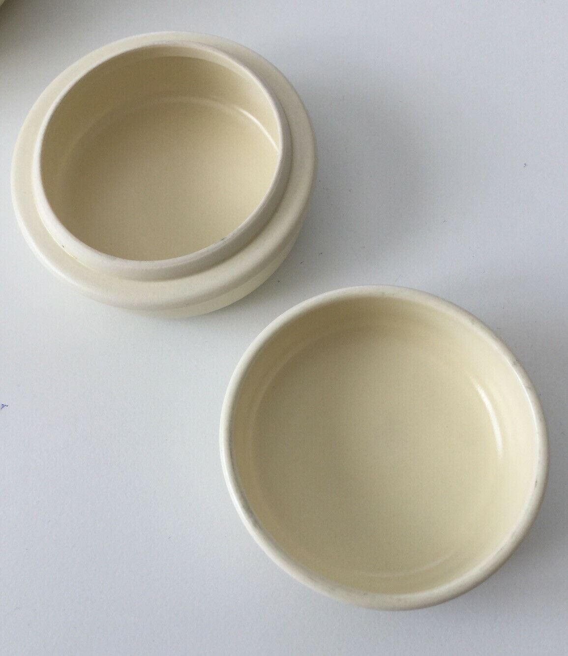 Vintage 1980s Vanity Set Hornsea Trinket Bowls & Ring Holder Dressing table set cream white green pastels