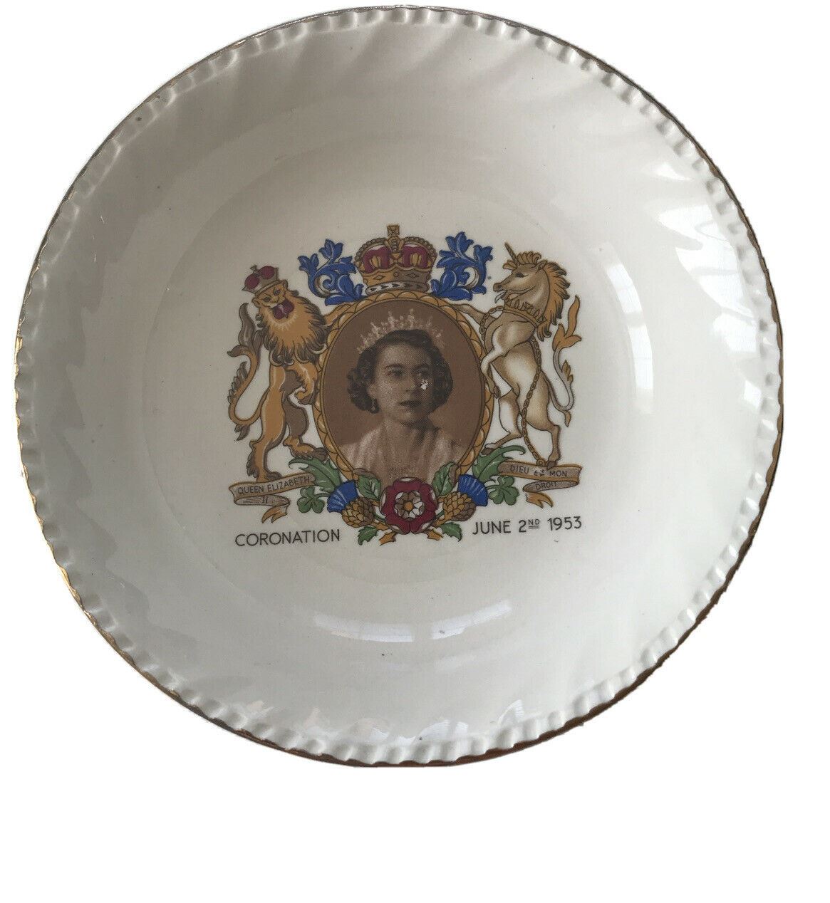 Queen Elizabeth Coronation 1953 Commemorative Trinket Bowl, Dish. Royal Alma.