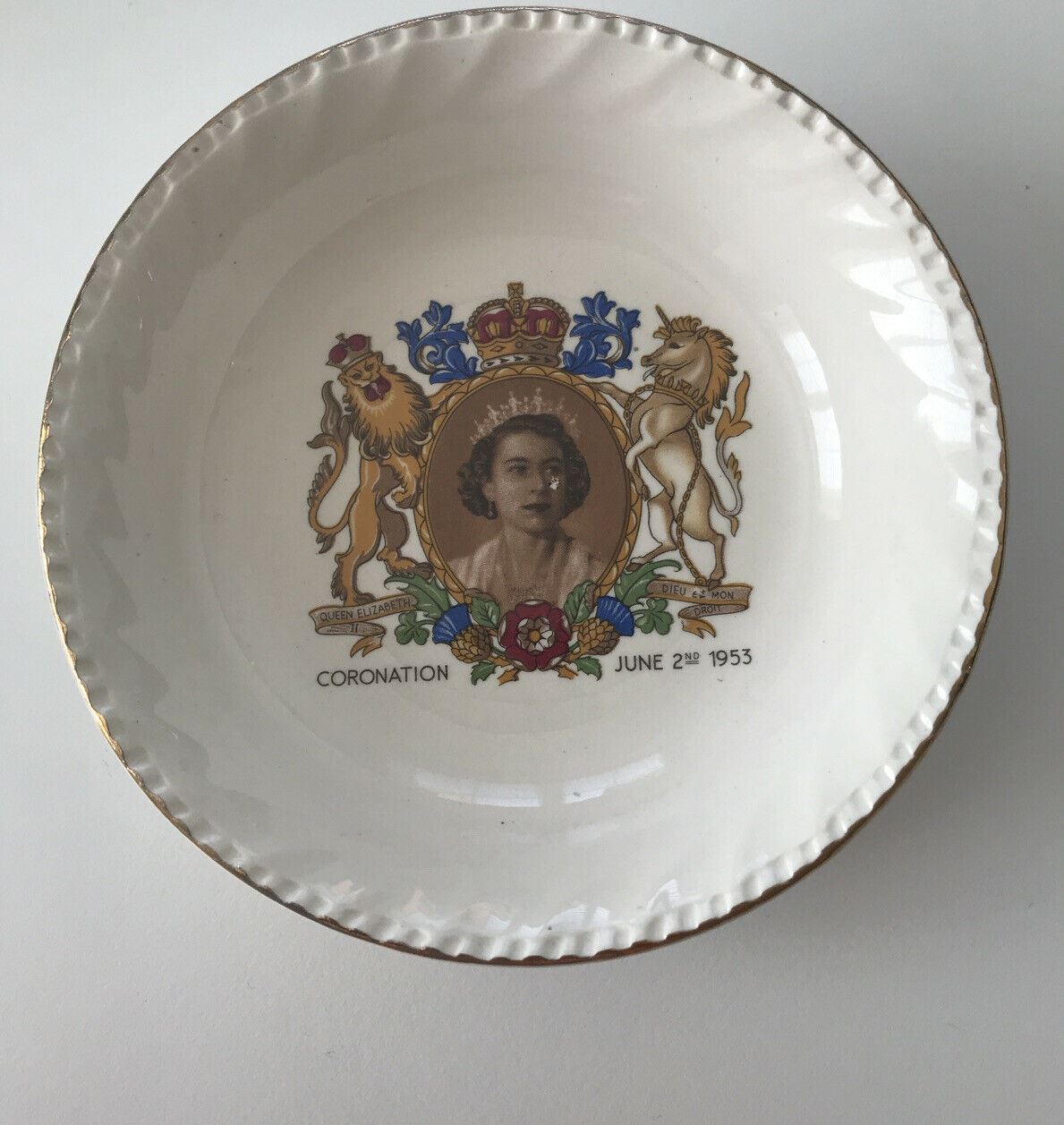 Queen Elizabeth Coronation 1953 Commemorative Trinket Bowl, Dish. Royal Alma.