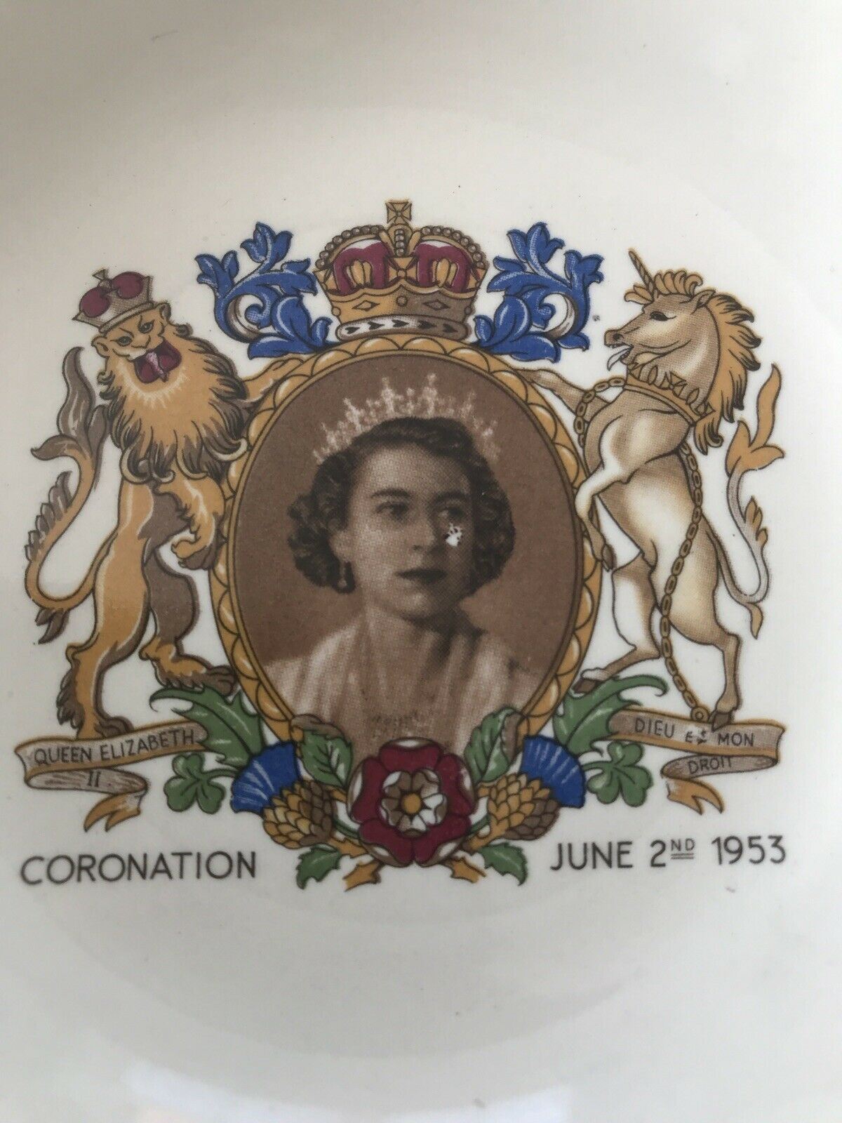 Queen Elizabeth Coronation 1953 Commemorative Trinket Bowl, Dish. Royal Alma.