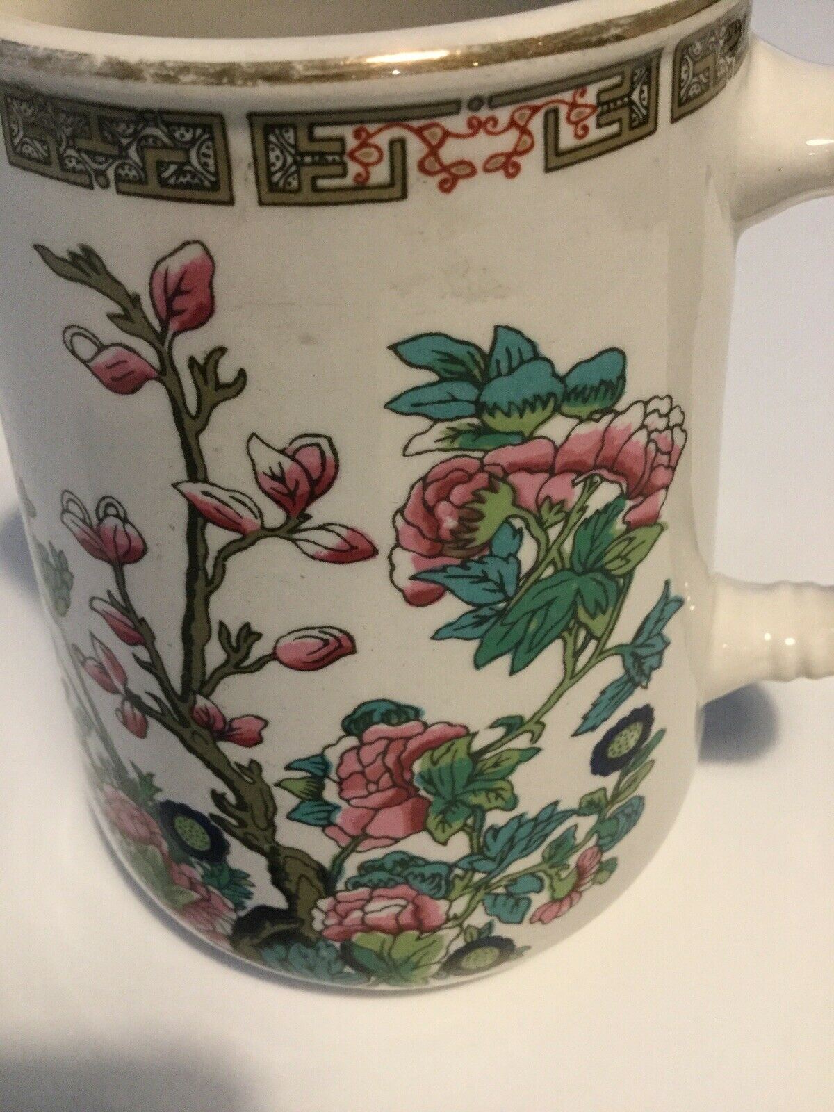 Small Vintage Floral Jug. Indian Tree. Sampson Bridgewood Ironstone. English. Pretty blossom design.