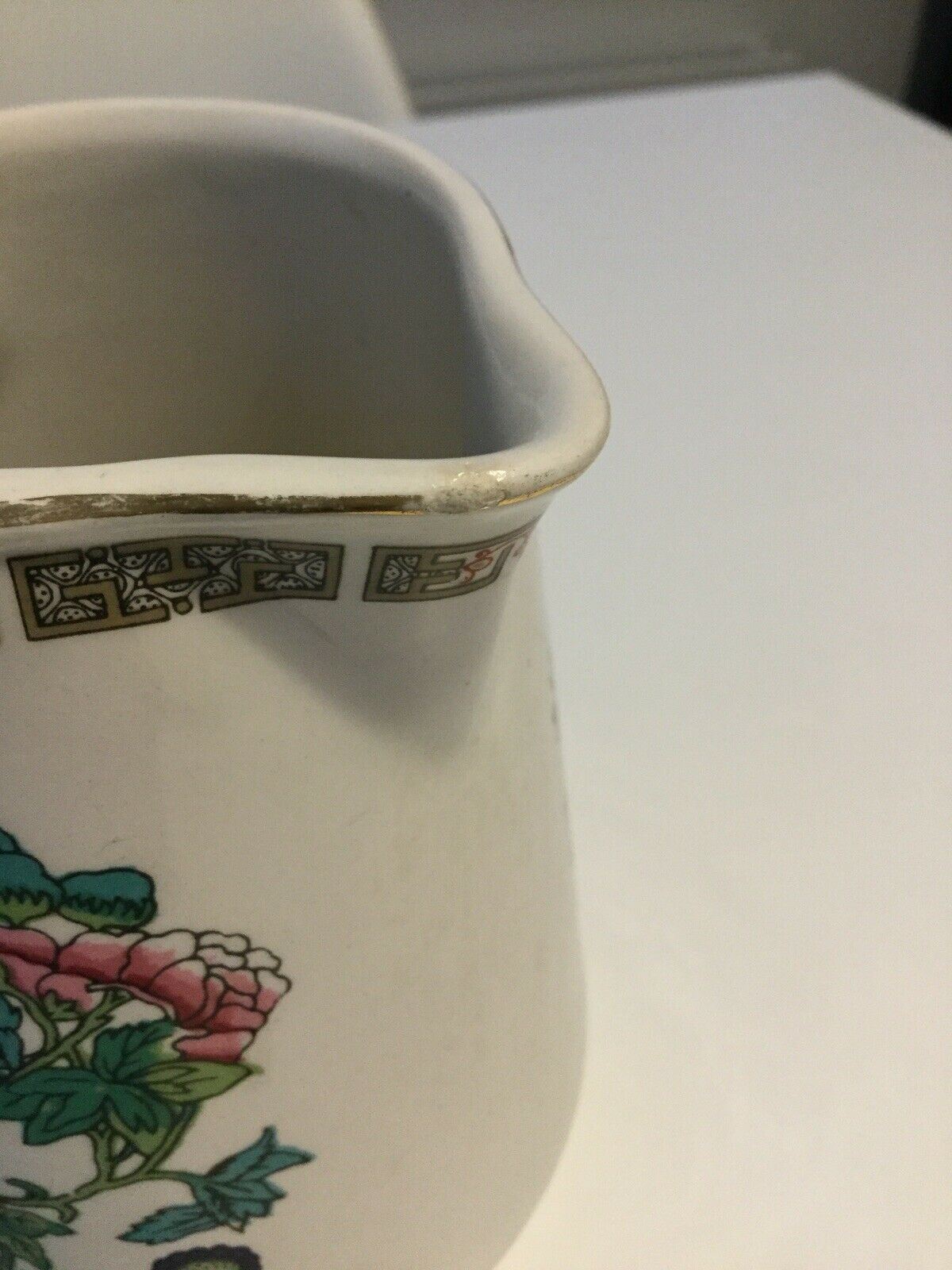Small Vintage Floral Jug. Indian Tree. Sampson Bridgewood Ironstone. English. Pretty blossom design.
