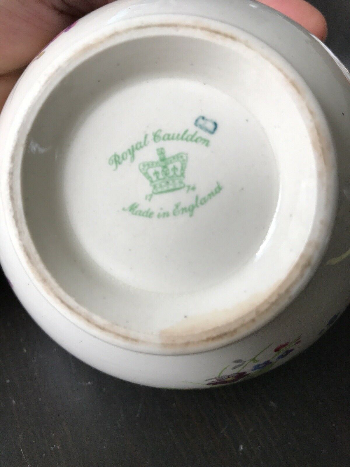 Pretty Vintage Royal Cauldon Sugar Bowl / Trinket Bowl . Pretty country style floral design.