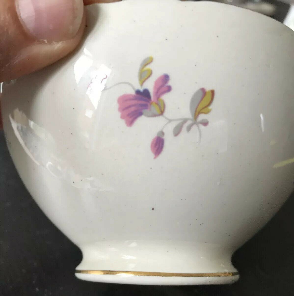 Pretty Vintage Royal Cauldon Sugar Bowl / Trinket Bowl . Pretty country style floral design.