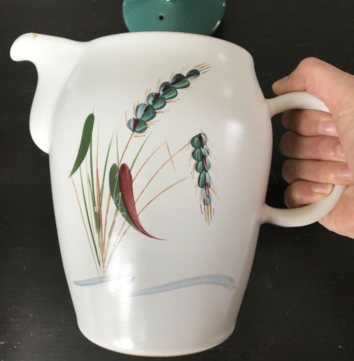 Vintage Mid Century Denby Coffee Pot Greenwheat Iconic Design 50s 60s 70s Green