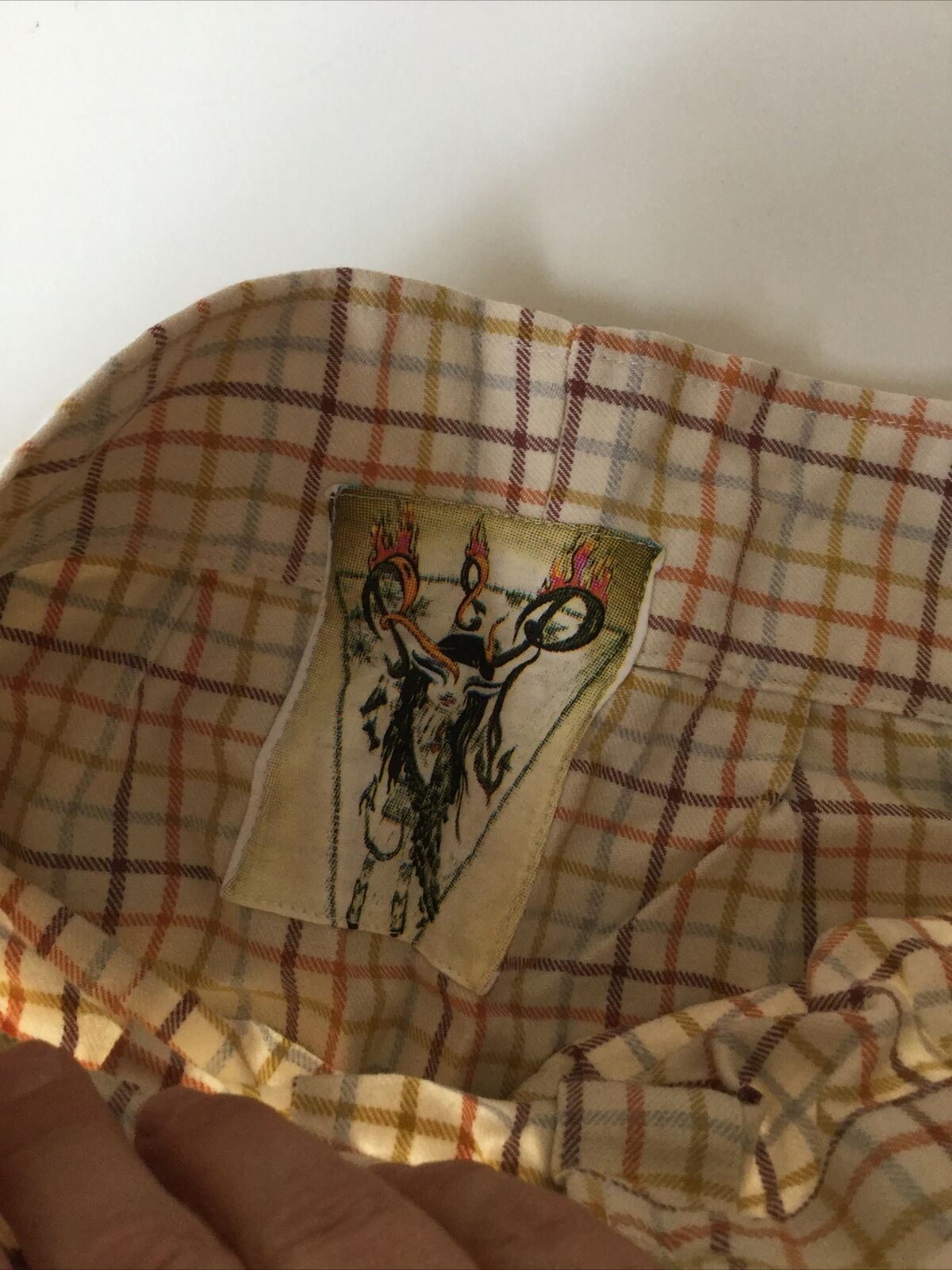 Retro Check Mini Skirt Made From Vintage Shirt Size 6-8 26” Waist Upcycled Festival wear