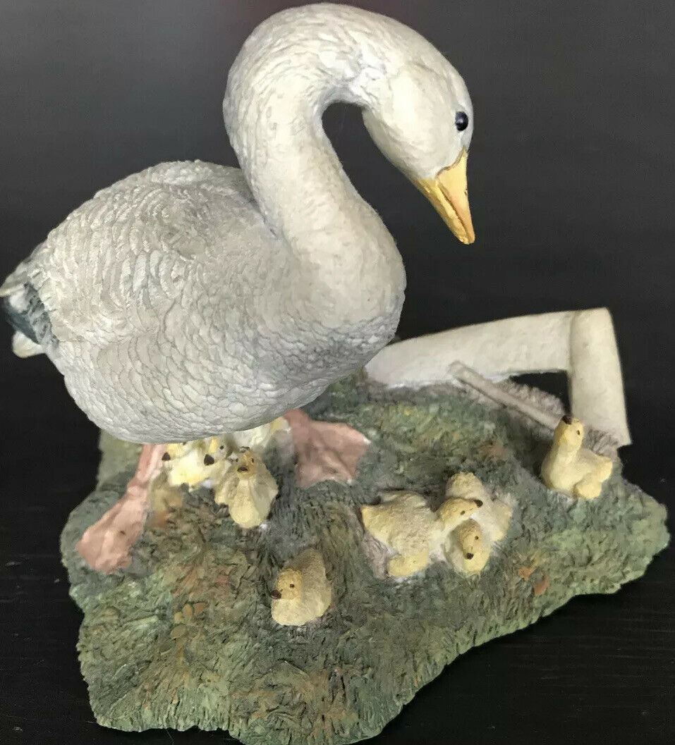 Aynsley Pottery Goose And Goslings Hand Painted Ornament Figurine.