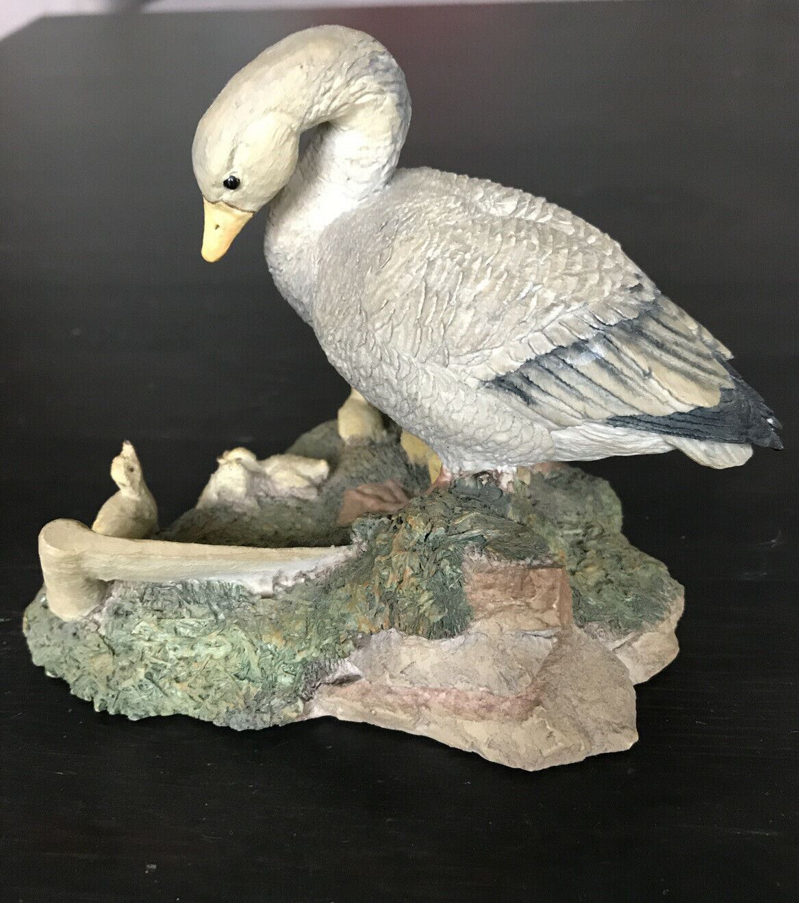 Aynsley Pottery Goose And Goslings Hand Painted Ornament Figurine.