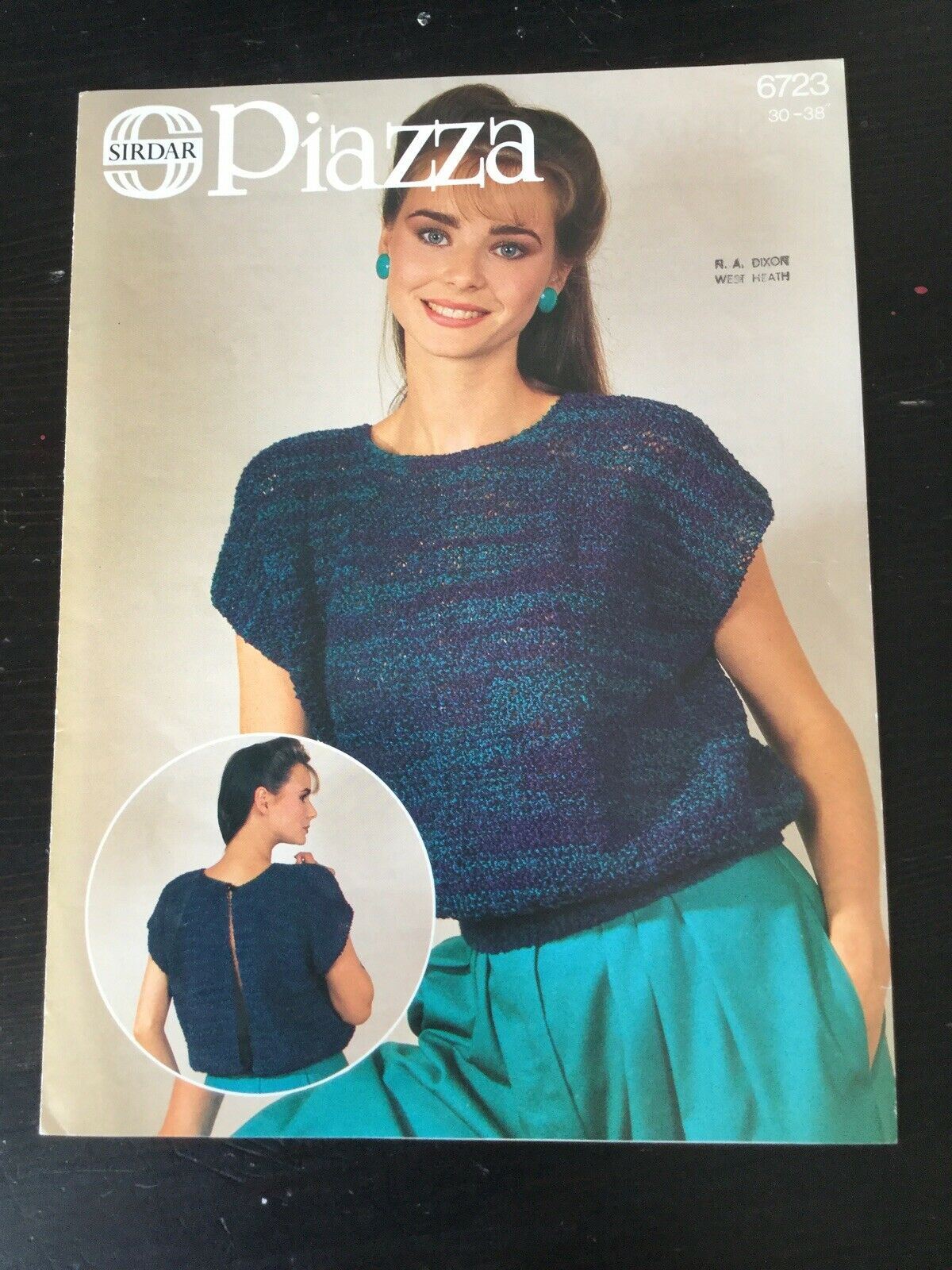 Vintage 1980s / 1990s Sirdar Ladies Knitting Pattern - Piazza 6723 - Short Sleeve Top With Open Back - DK yarn