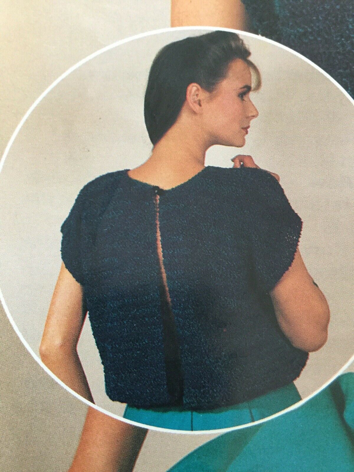 Vintage 1980s / 1990s Sirdar Ladies Knitting Pattern - Piazza 6723 - Short Sleeve Top With Open Back - DK yarn