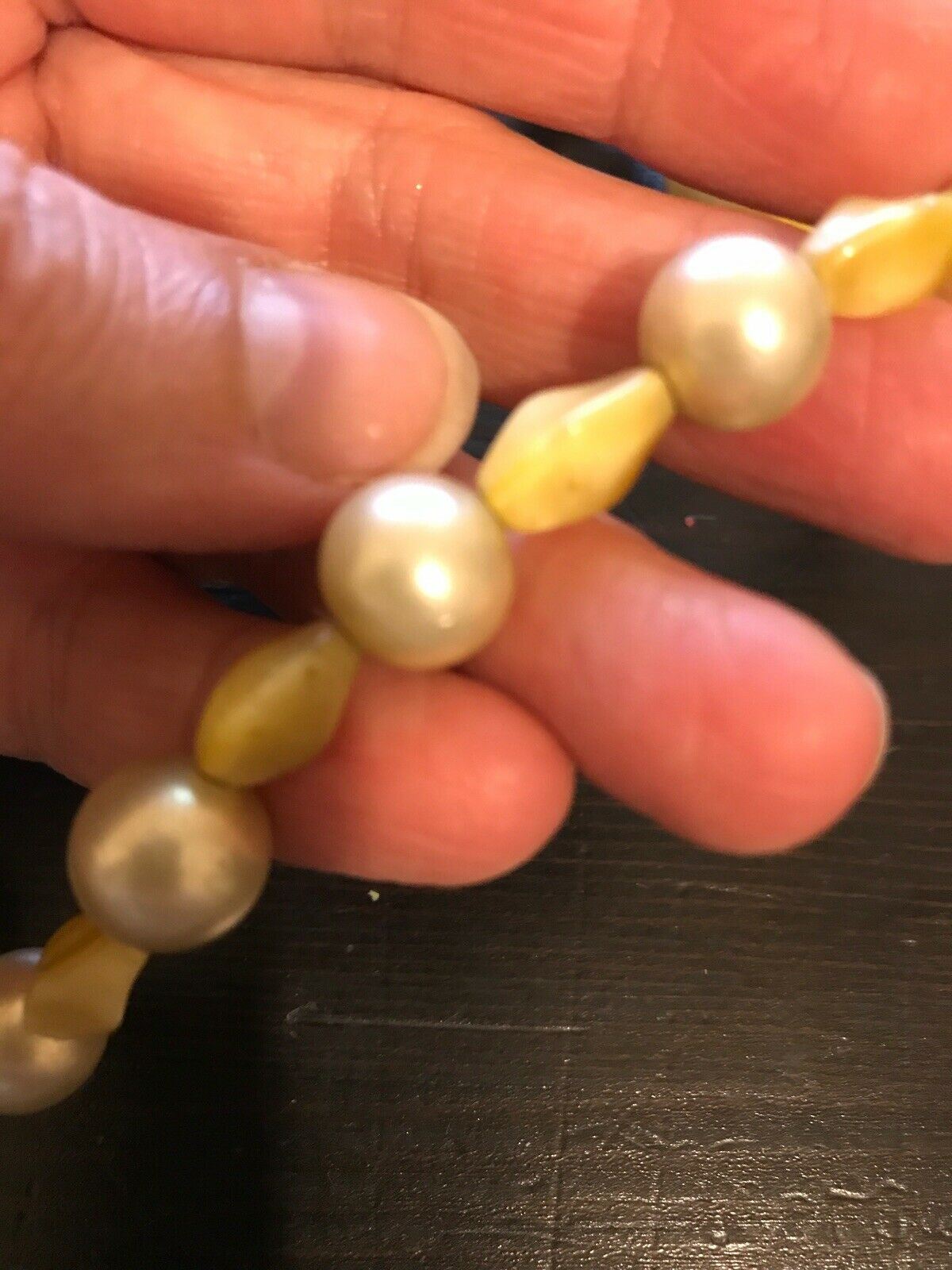 Vintage Choker Necklace Artificial Pearls And Glass/stone Beads 15 Inch