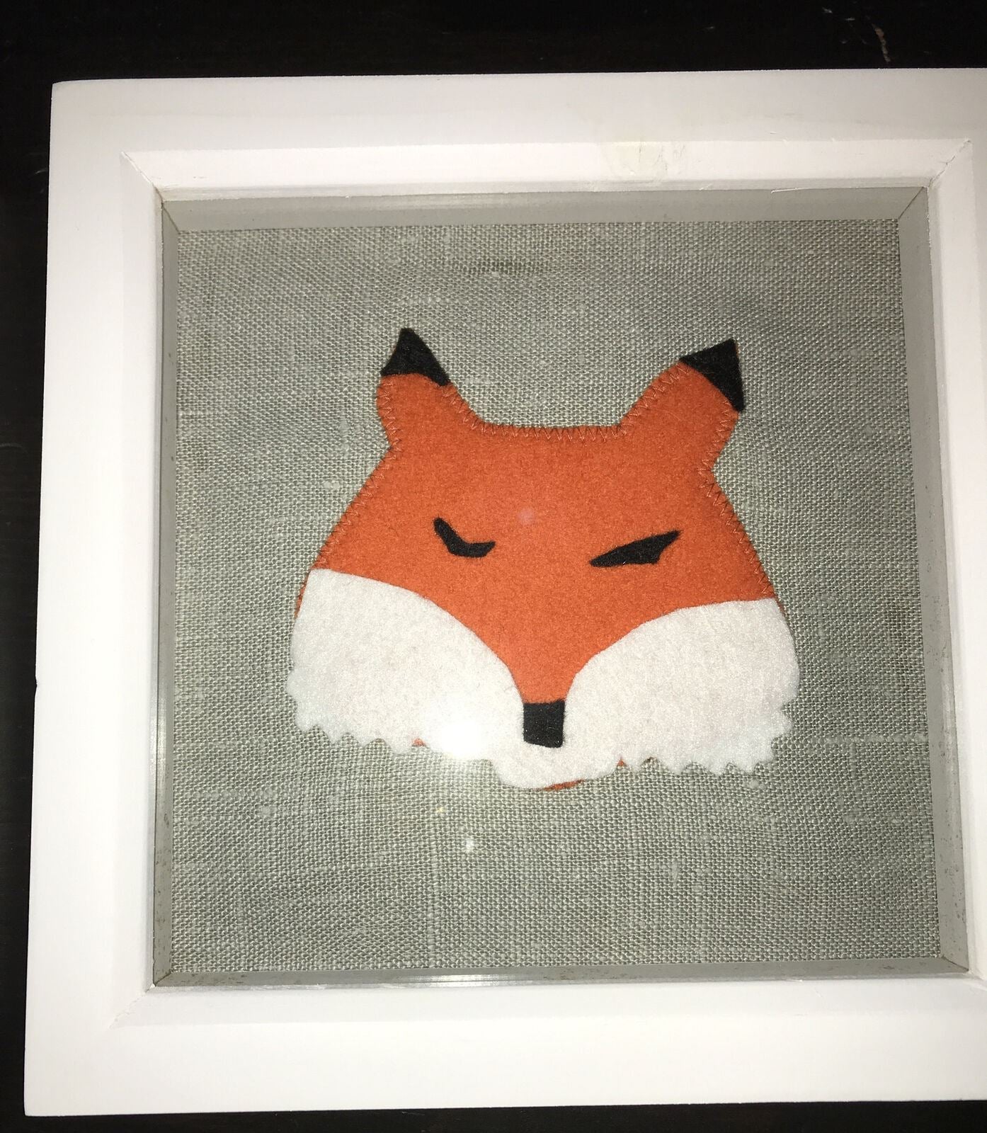 Set Of 4 Handmade Fabric Nursery Pictures - Woodland Creatures - Badger Fox Owl Rabbit