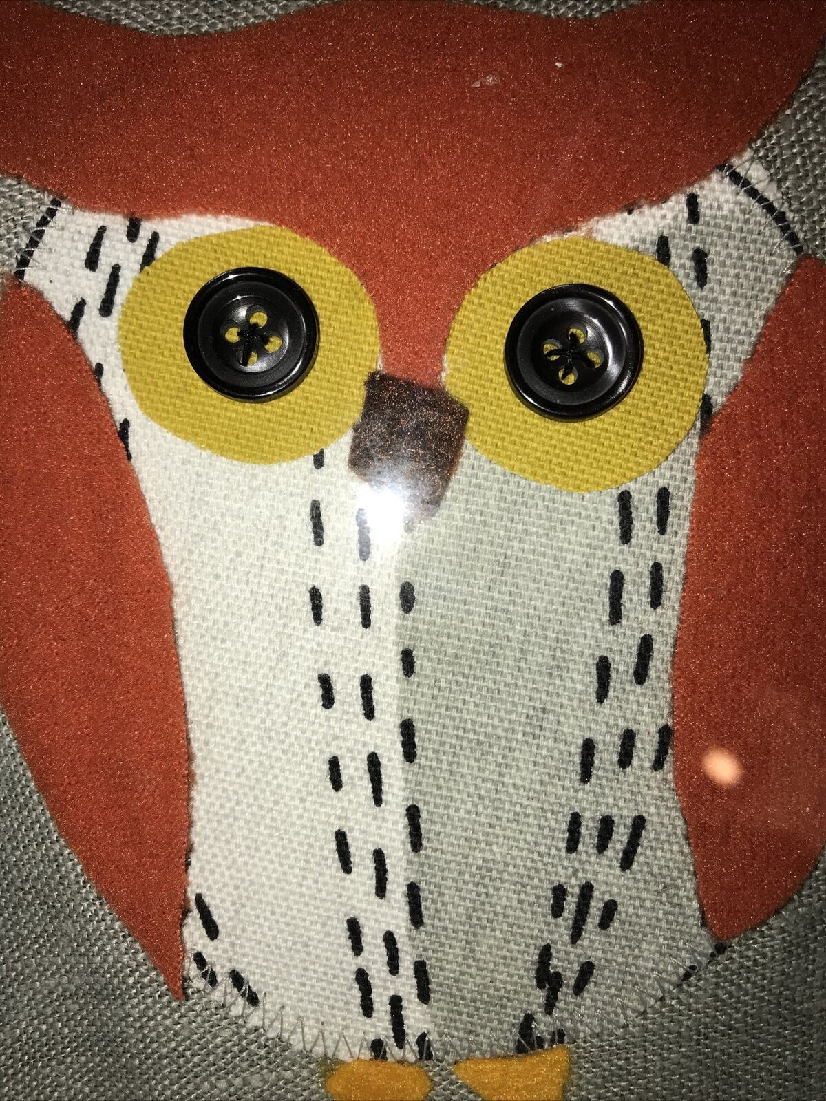 Set Of 4 Handmade Fabric Nursery Pictures - Woodland Creatures - Badger Fox Owl Rabbit
