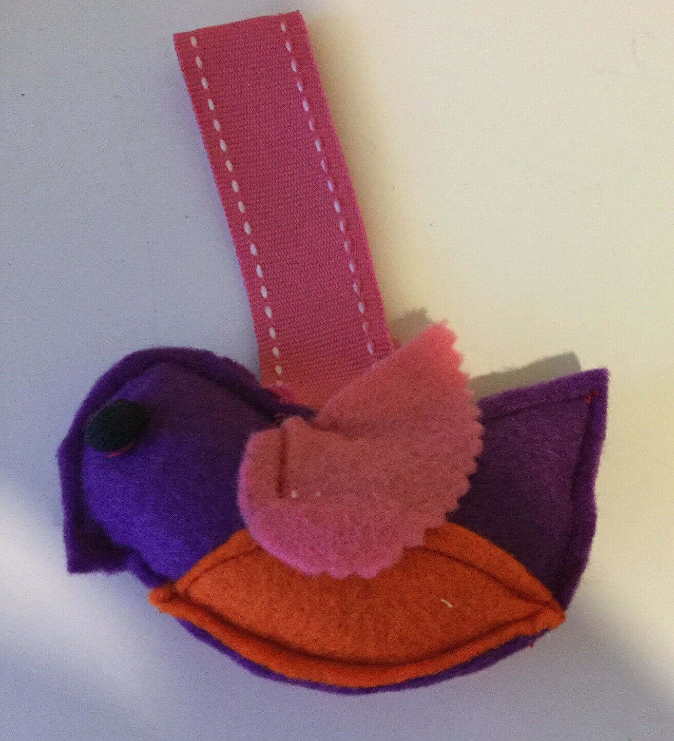 Set Of 3 Bright Felt Robin Christmas Hanging Decorations Handmade. Vintage Style