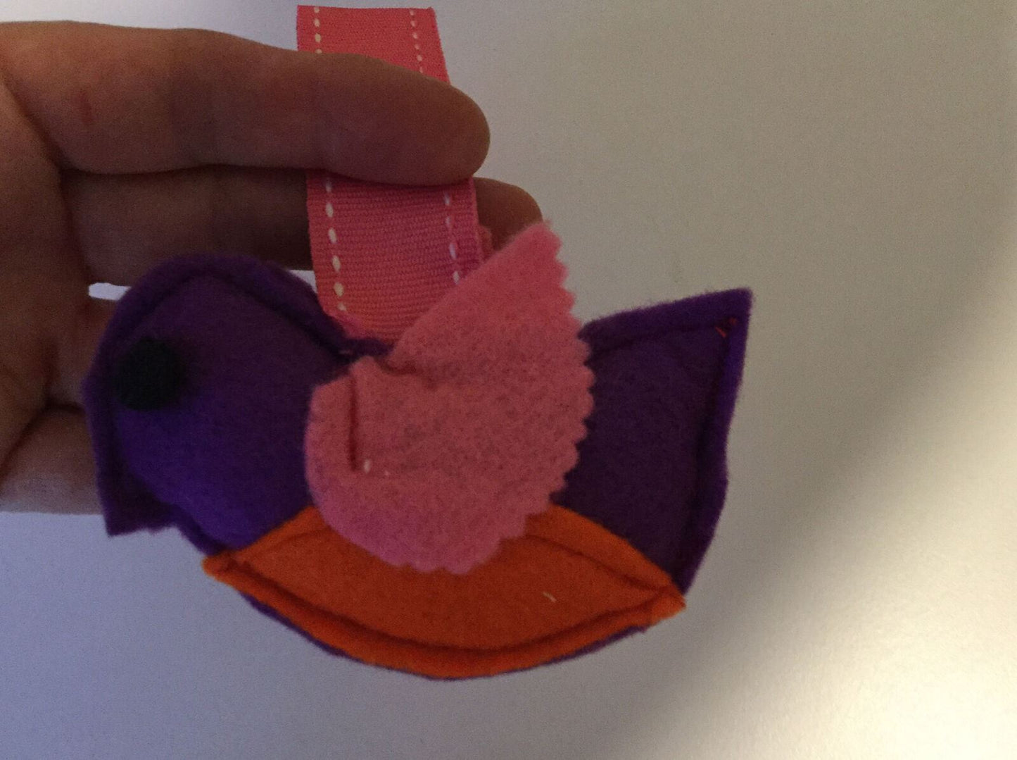 Set Of 3 Bright Felt Robin Christmas Hanging Decorations Handmade. Vintage Style