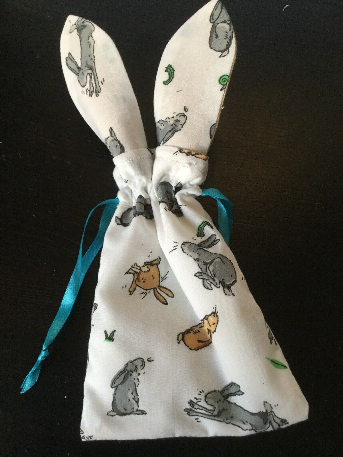 Mini Easter Egg Bags- Perfect For Mini Eggs. Handmade In UK. Easter Bunny. PINK RIBBON ONLY LEFT