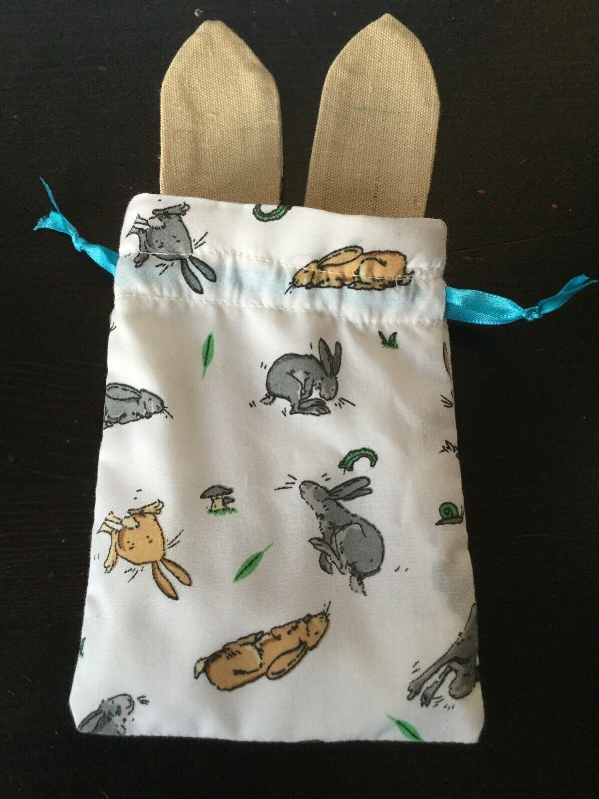 Mini Easter Egg Bags- Perfect For Mini Eggs. Handmade In UK. Easter Bunny. PINK RIBBON ONLY LEFT